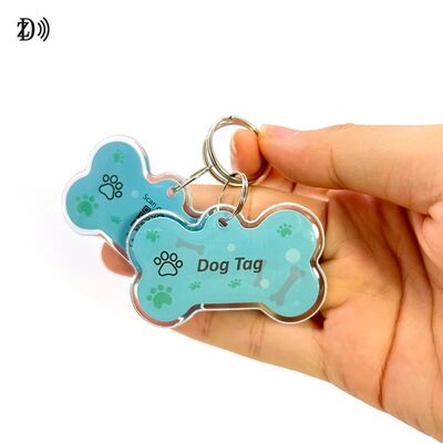 Etiqueta NFC RFID para mascotas tipo hueso de perro epoxi con código QR personalizado NTAG 216 888 bytes para rastreo