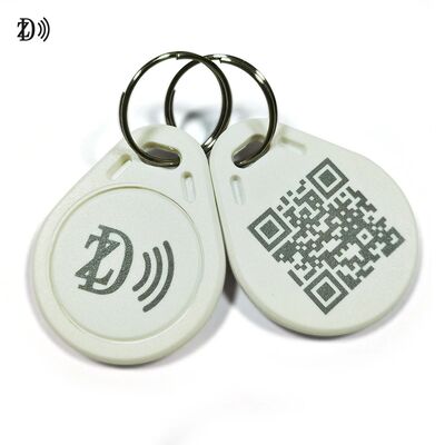 Llavero ABS RFID MIFARE Classic EV1 impermeable con LOGOTIPO/código QR personalizado para control de acceso de puertas