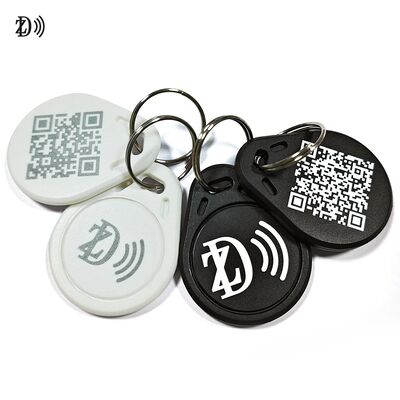 Llavero ABS RFID MIFARE Classic EV1 impermeable con LOGOTIPO/código QR personalizado para control de acceso de puertas