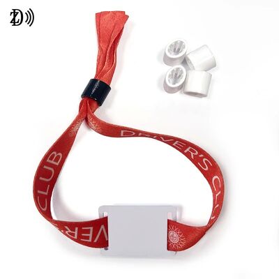 NFC personalizado 13.56MHz Pulsera desechable de tela con chip S50 Brazalete RFID para control de acceso de la fiesta del evento