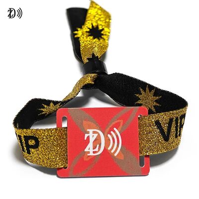 NFC personalizado 13.56MHz Pulsera desechable de tela con chip S50 Brazalete RFID para control de acceso de la fiesta del evento