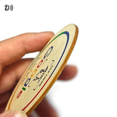 Logotipo grabado con láser personalizado Código QR NTAG213 Tarjeta de revisión de Google de madera NFC Tarjetas de revisión de Google