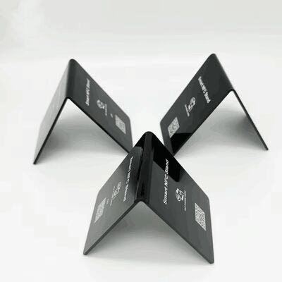 Logotipo personalizado NFC Stand Revisión de redes sociales NTAG213 NFC PVC Google Review Tarjeta Menú Display Stand